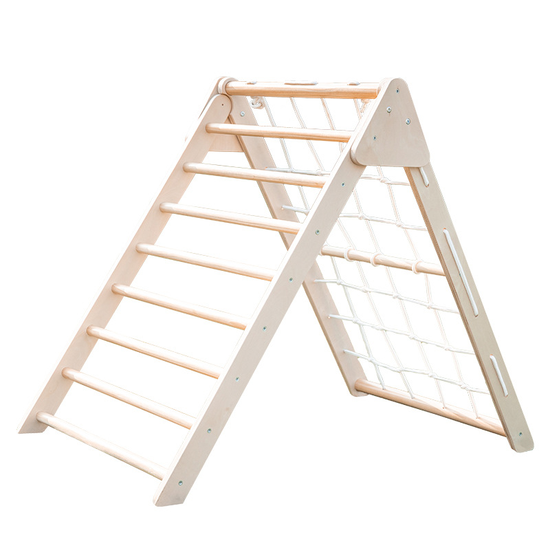 Outdoor Adventure Toys For Kids - Structure d'escalade triangulaire pliable en bois