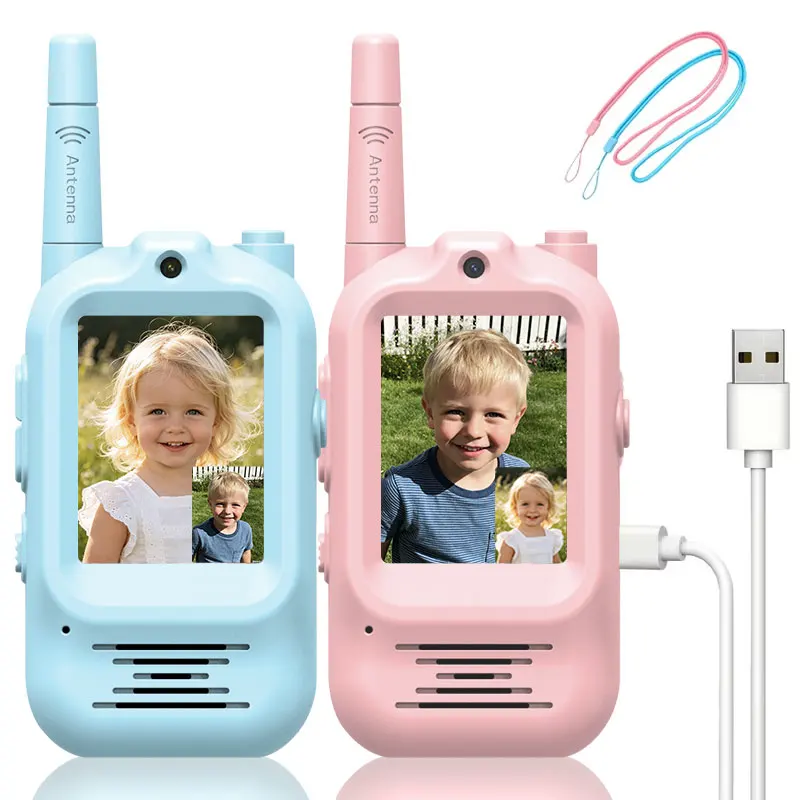 Outdoor Adventure Toys For Kids - 2 talkies-walkies vidéo pour enfants, rechargeables,