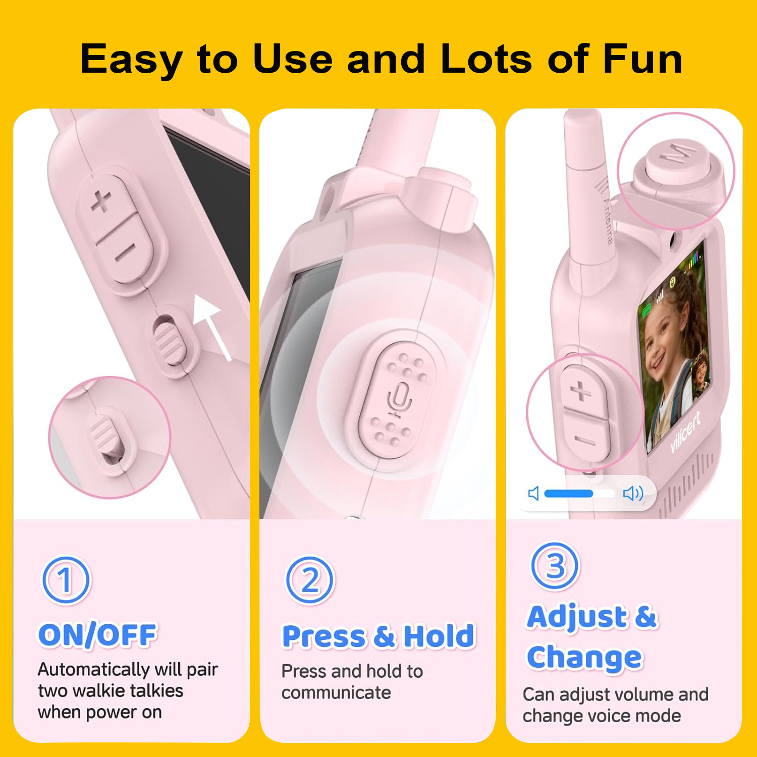Outdoor Adventure Toys For Kids - 2 talkies-walkies vidéo pour enfants, rechargeables,
