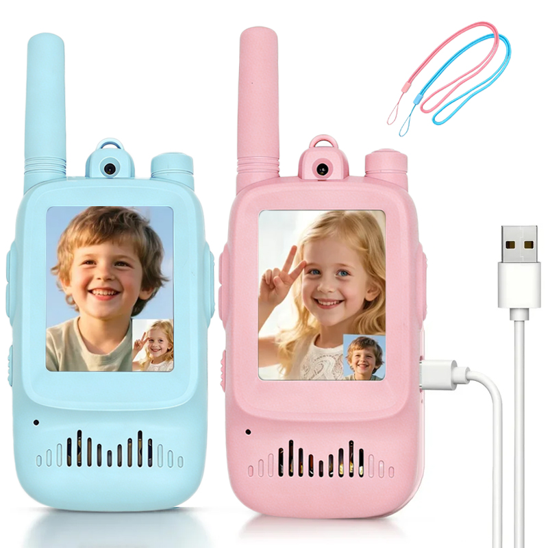 Outdoor Adventure Toys For Kids - 2 talkies-walkies vidéo pour enfants, rechargeables,