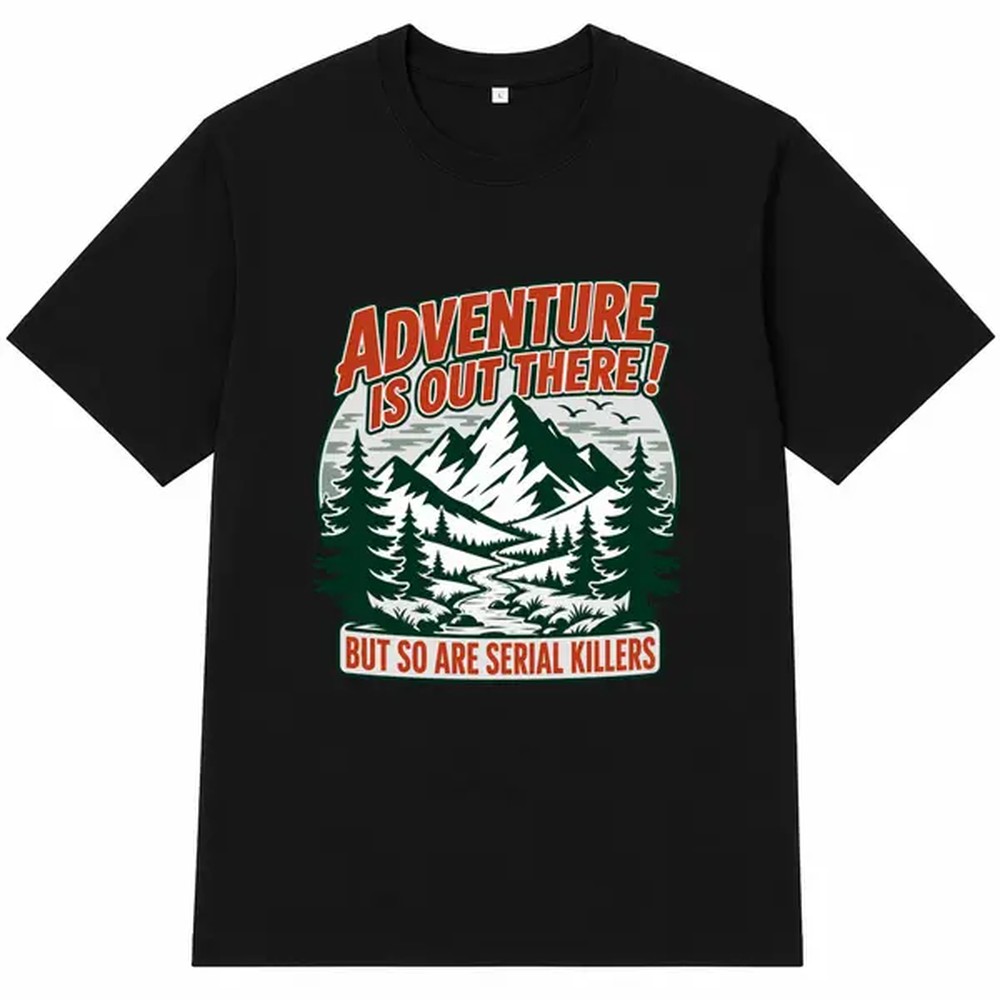 T-shirt noir à imprimé lettres - Outdoor Adventure Outfit avis et prix