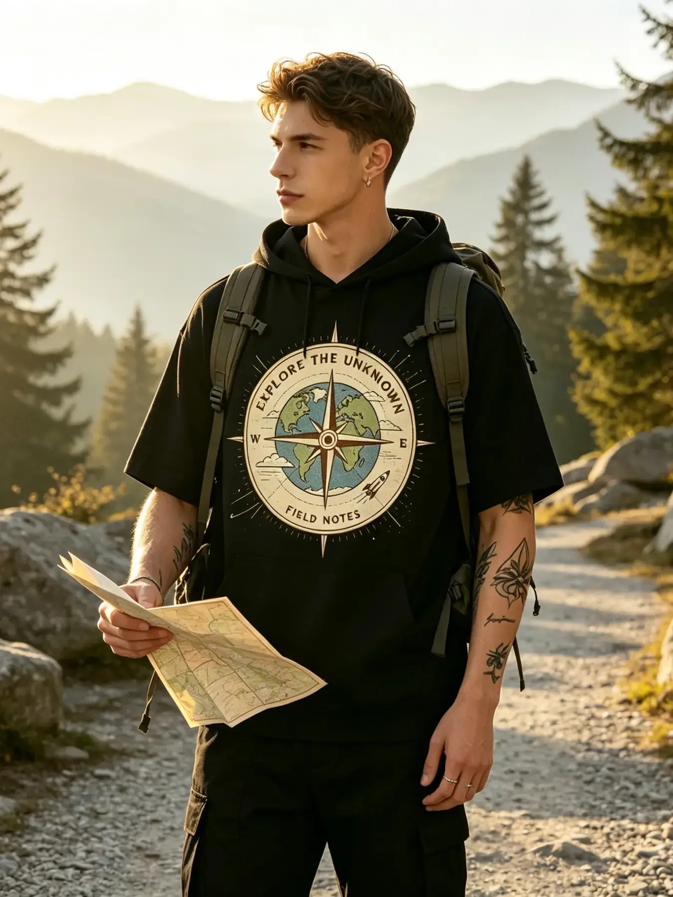 T-shirt à capuche à manches co - Outdoor Adventure World avis et prix